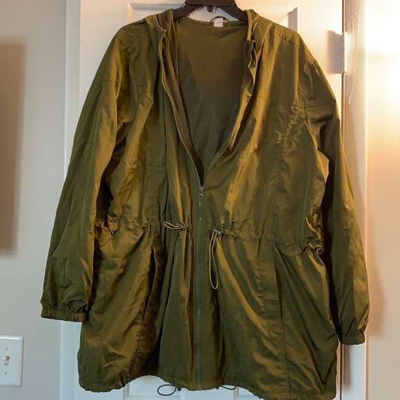 Old Navy Jackets & Coats Olive Green Rain Jacket With Mess Inline
